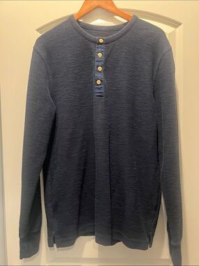 Goodfellow & Co Navy Long-Sleeve Henley Shirt
